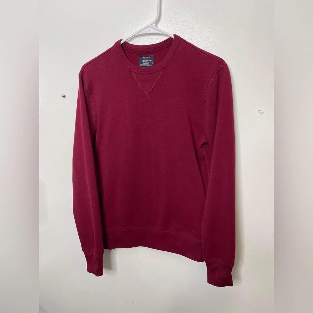 Red J.Crew crewneck, authentic fleece size extra small